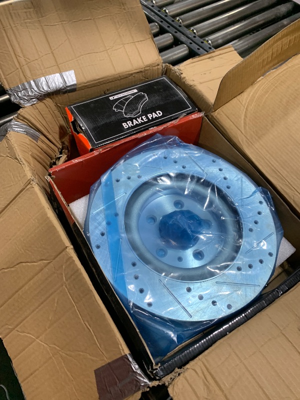 Photo 1 of A-Premium 13.23 inch (336mm) Front Drilled and Slotted Disc Brake Rotors + Ceramic Pads Kit Compatible with Select Ford Models - Mustang 2011 2012 2013 2014, 6-PC Set