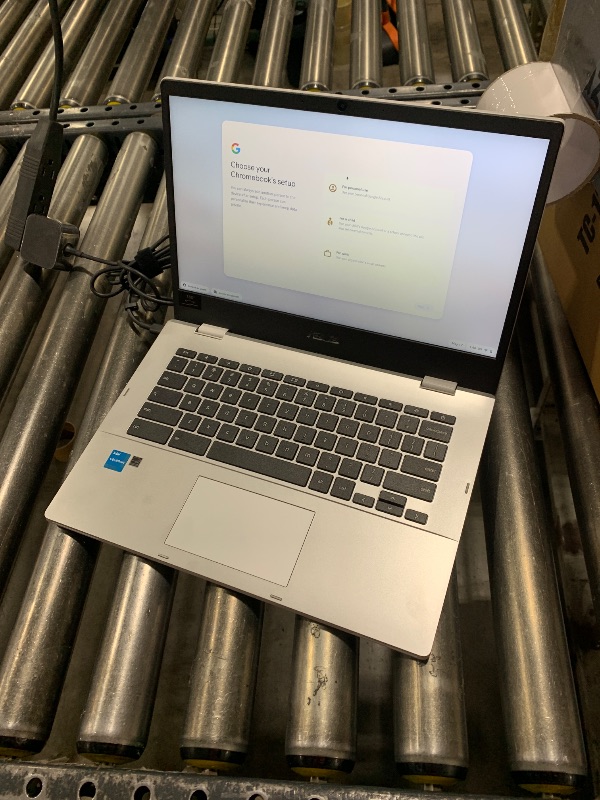 Photo 1 of ASUS Chromebook CX1, 14" FHD, Intel® Celeron N4500 Processor, 64GB Storage, 4GB RAM, ChromeOS, Transparent Silver, CX1400CKA-AS44F