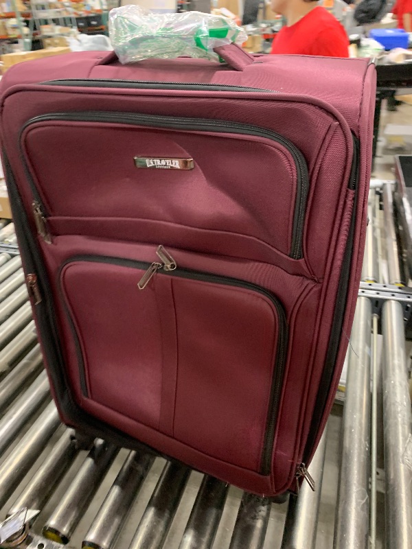 Photo 1 of U.S. Traveler Anzio Softside Expandable Spinner Luggage, Burgundy, Checked-Medium 26-Inch