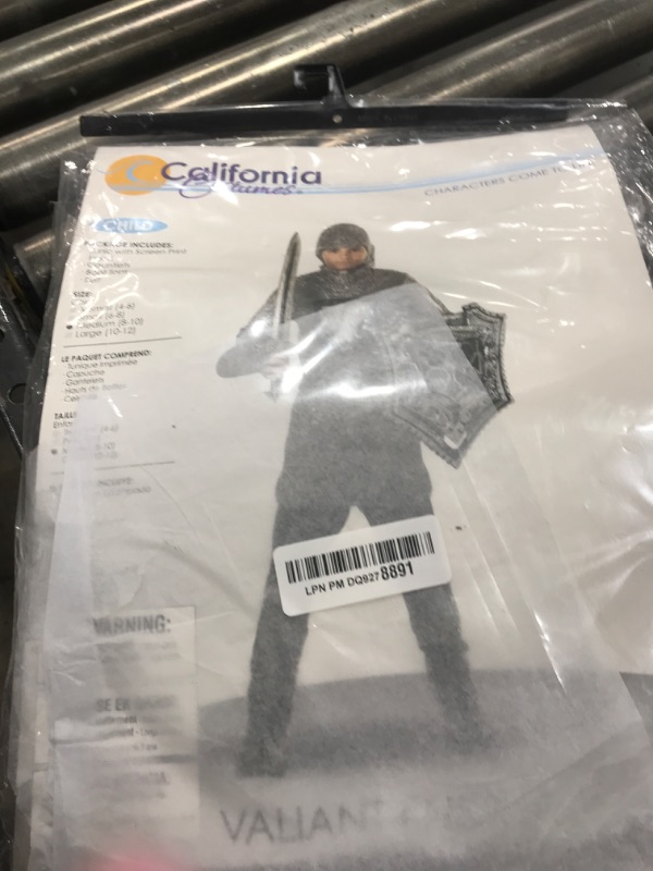 Photo 1 of California Costumes Kid's Valiant Knight Costume Medium (Sizes 8-10) Gray