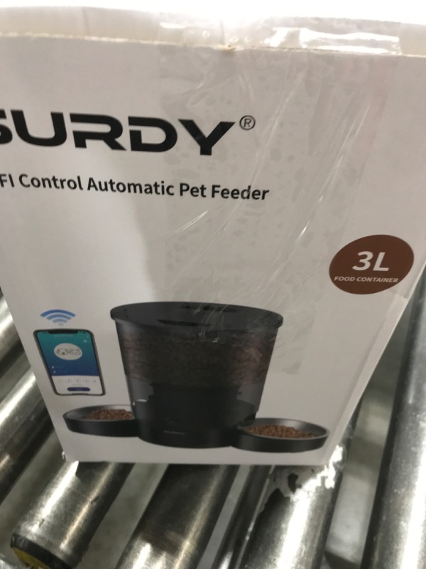 Photo 1 of SURDY Automatic Cat Feeder for 2 Cats, 2.4G WiFi Smart Pet Feeder with APP Control for Remote Feeding, 3L Timed Pet Feeder Programmable 1-10 Meals, Dual Power Supply, Desiccant Bag, 10s Meal Call