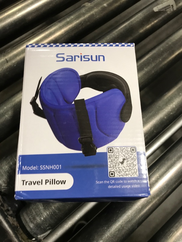 Photo 1 of SARISUN Travel Pillows for Airplanes, Airplane Pillow for Long Flight, Airplane Head Strap with Eye Mask for Sleep, Travel Neck Pillow for Car Road Trip, 360° Support Headrest, Stop Bobblehead, Black