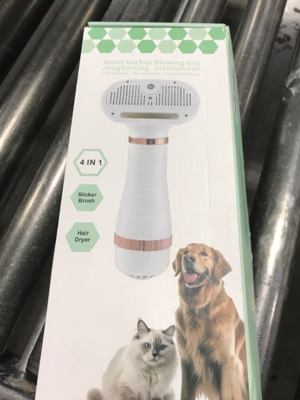 Photo 1 of Ceuku 4-in-1 Pet Grooming Station: Steam Comb & Hair Dryer with Water Tank, 3 Heat Settings, Shedding Brush for Cats and Dogs, Home Washing Station, White