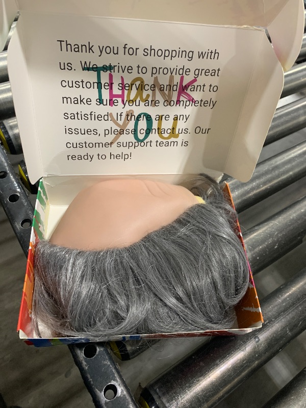Photo 1 of AMZCOS Old Man Bald Cap Grey Wig Grandpa Wig with Glasses Mustache & Eyebrows 