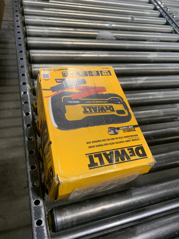 Photo 1 of DEWALT DXAELJ25 2500 Peak Amp Portable Lithium Jump Starter with 25W Type C, 15W Type A, 60W Type C in/Out