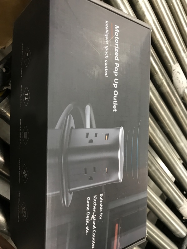 Photo 1 of ANNQUAN Motorized Pop Up Countertop Receptacle with 15W Wireless Charger,Max 20W Power Delivery,3.15" Automatic Pop Up Electrical Outlet with 4 Outlets 4 USB Ports for Home Office Kitchen White