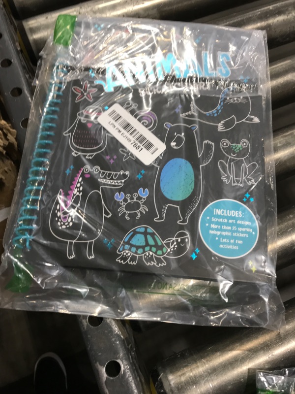 Photo 1 of Animals Scratch Art Includes Scratch Art Designs, Fun Activities, and 25+ Sparkly Holographic Stickers for Kids Ages 3 and Up