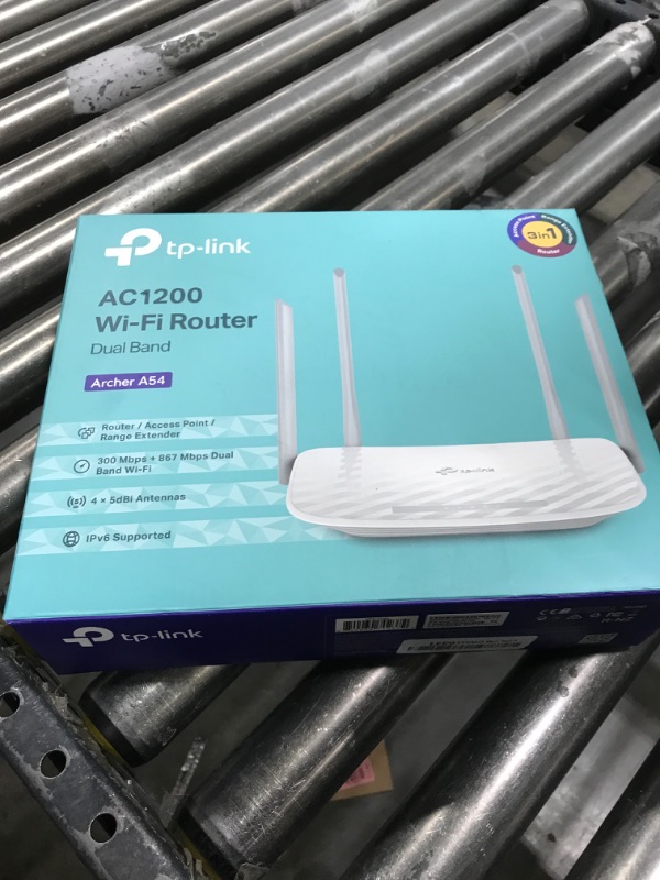 Photo 1 of TP-Link AC1200 WiFi Router (Archer A54) - Dual Band Wireless Internet Router, 4 x 10/100 Mbps Fast Ethernet Ports, Supports Guest WiFi, Access Point Mode, IPv6 and Parental Controls