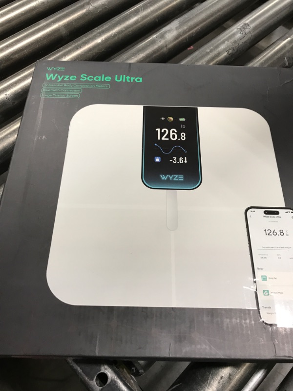 Photo 1 of Wyze Scale Ultra, Smart Scale with 4.3" Color Display, Digital Bathroom Scale for Body Weight BMI Muscle Mass Composition, Wi-Fi & Bluetooth Body Fat Scale with Heart Rate- White