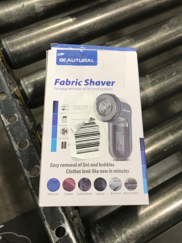 Photo 1 of BEAUTURAL Fabric Shaver and Lint Remover, Sweater Defuzzer with 2-Speeds, 2 Replaceable Stainless Steel Blades, Battery Operated, Remove Clothes Fuzz, Lint Balls, Pills, Bobbles Gray