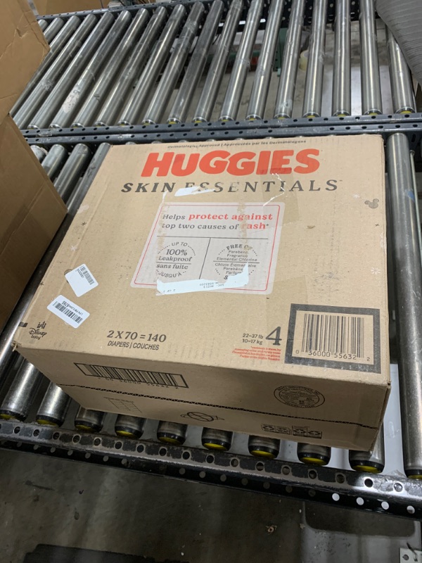 Photo 1 of Huggies Size 4 Diapers, Skin Essentials Baby Diapers, Size 4 (22-37 lbs), 140 Count (2 Packs of 70)