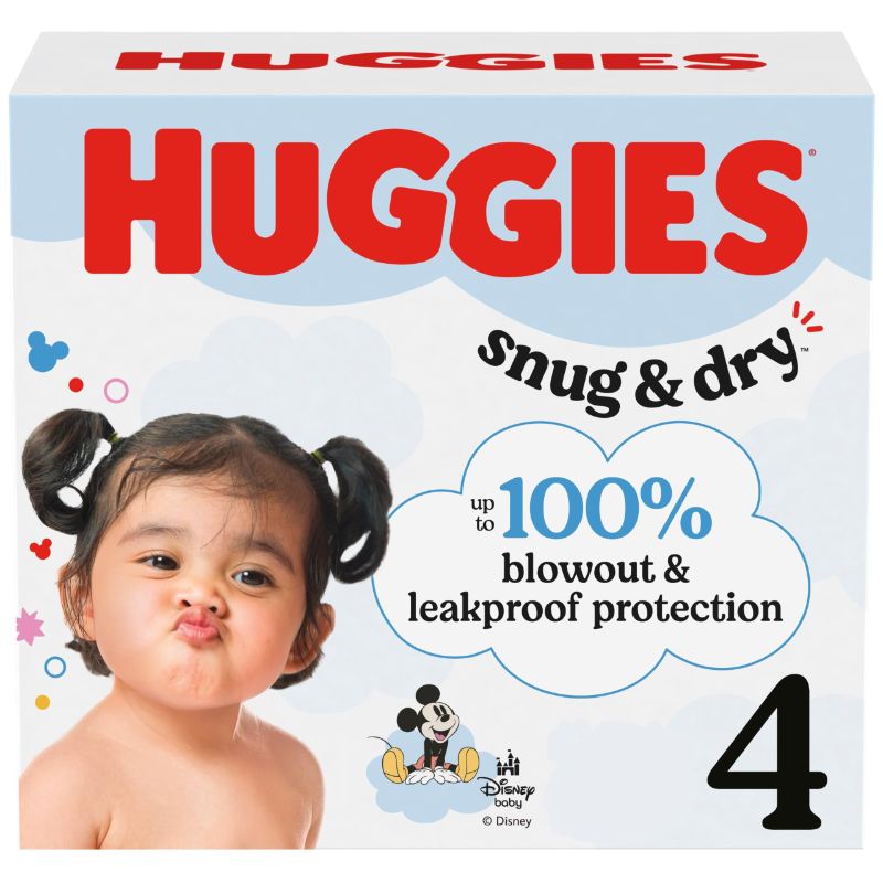 Photo 1 of Huggies Size 4 Diapers, Snug & Dry Baby Diapers, Size 4 (22-37 lbs Packs of 31)