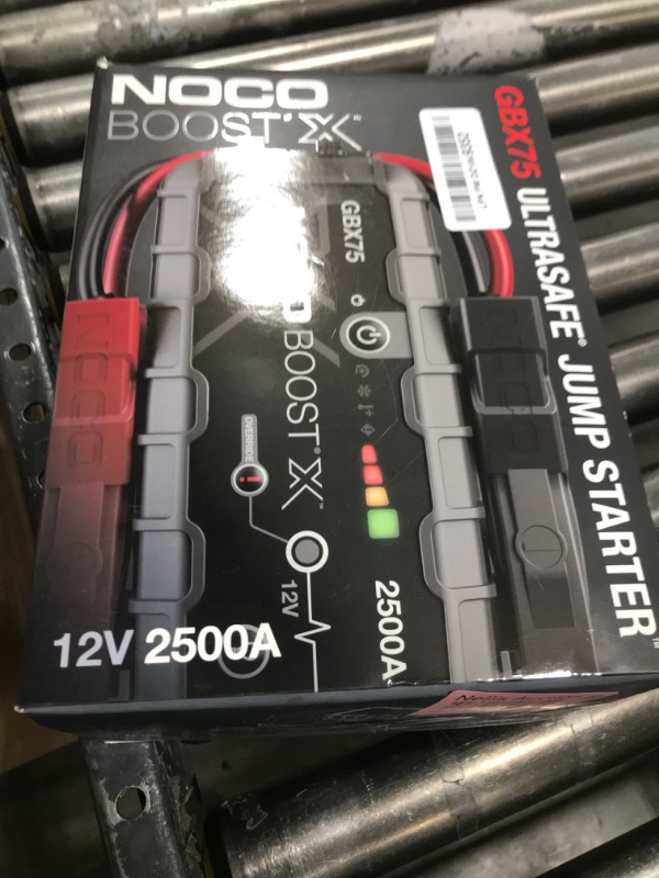 Photo 1 of NOCO Boost X GBX75 2500A 12V UltraSafe Portable Lithium Jump Starter, Car Battery Booster Pack, USB-C Powerbank Charger, and Jumper Cables for up to 8.5-Liter Gas and 6.5-Liter Diesel Engines
