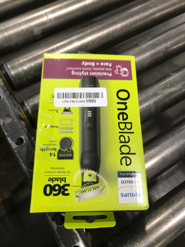 Photo 1 of Philips Norelco OneBlade Pro 360 Face + Body, Electric Shaver, Beard Trimmer and Body Groomer, with 360 Blade Technology, 14-Length Precision Comb, Body Kit, Soft Pouch, Model QP6542/70