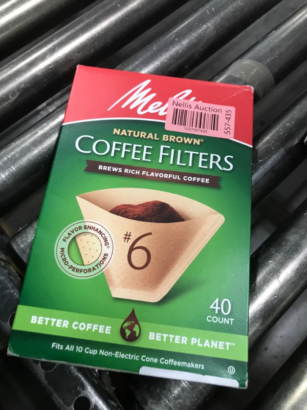 Photo 1 of Melitta #6 Cone Coffee Filters, Unbleached Natural Brown, 40 Total Filters Count - Packaging May Vary