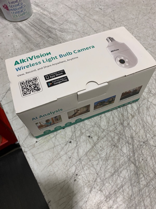 Photo 1 of Alkivision 2K Light Bulb Security Cameras Wireless Outdoor - 2.4G Hz 360° Motion Detection Cameras for Home Security Outside Indoor, Full-Color Night Vision, Auto Tracking, Siren Alarm, 24/7 Recording