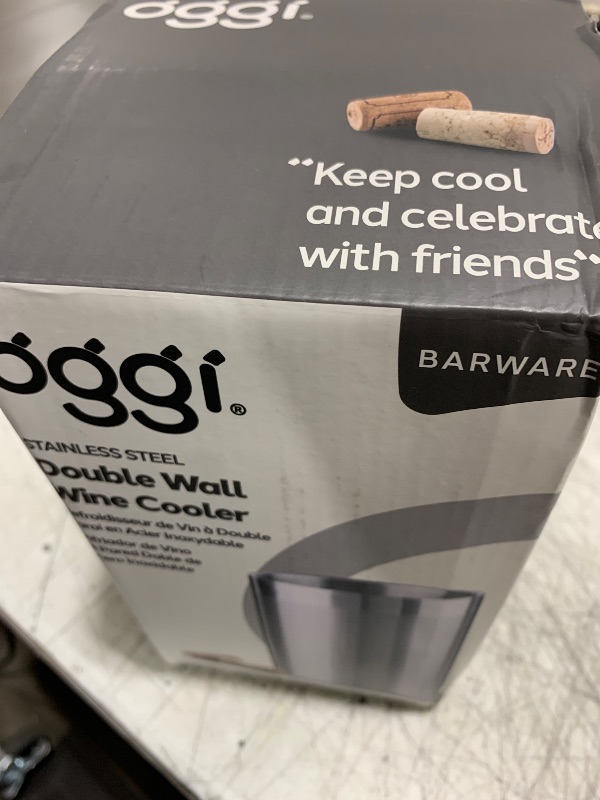 Photo 1 of OGGI Stainless Steel Double Wall Wine Cooler - Insulated Tabletop Wine Chiller for White Wine & Champagne, Fits Most Standard Sized Bottles