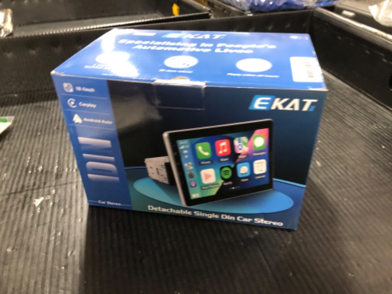 Photo 1 of 10.1 inch Single Din Car Stereo with CarPlay and Android Auto, Detachable Touch Screen Radio with Mirror Link/1080P/EQ Audio/SWC/Bluetooth +Backup Camera+MIC
