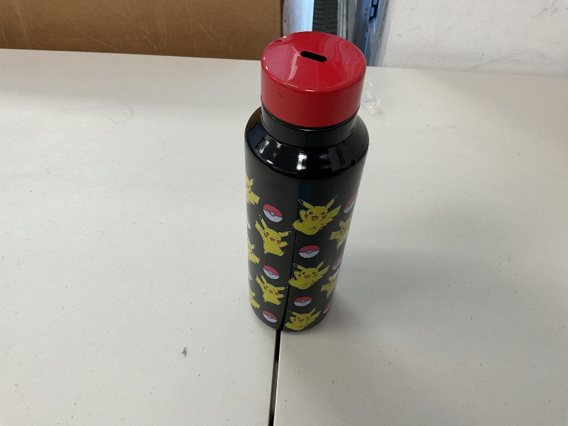 Photo 1 of Silver Buffalo Pokemon Pikachu Jump Pattern Stainless Steel Water Bottle with Strap 27 Ounces