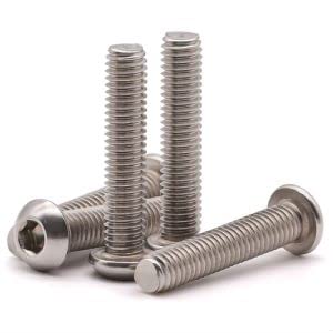 Photo 1 of M5 x 50 mm (25 Pack) Hex Socket Button Head Cap Screws Bolts, Allen Socket Drive, 304 Stainless Steel 18-8, Bright Finish, Full Thread, Machine Thread