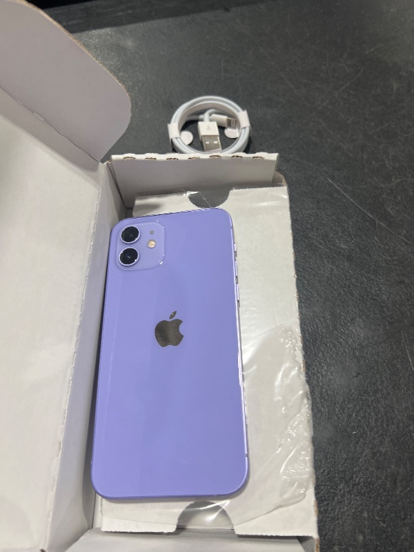 Photo 1 of Apple iPhone 12, 64GB, Purple - Unlocked (Renewed)