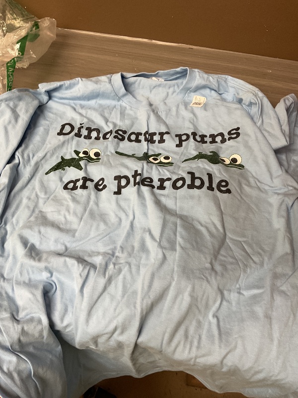 Photo 1 of SEE PICTURE ,……..Dinosaur Puns are Pteroble T-Shirt Funny Pterodactyl Shirt T-Shirt size XL color blue 