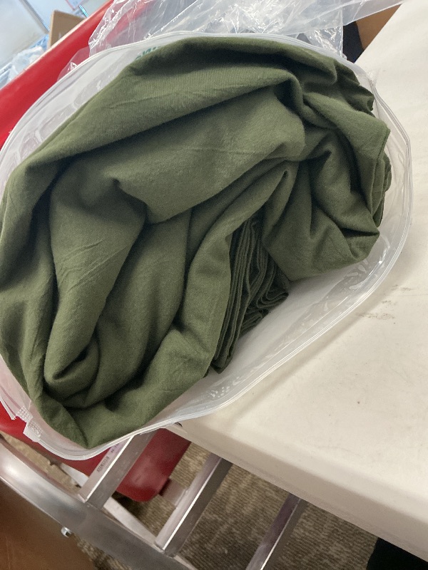 Photo 1 of BESTOUCH Duvet Cover Set 100% Washed Cotton Linen Feel Super Soft Comfortable Chic Lightweight 3 PCs Home Bedding Set Solid Olive Green Cal King