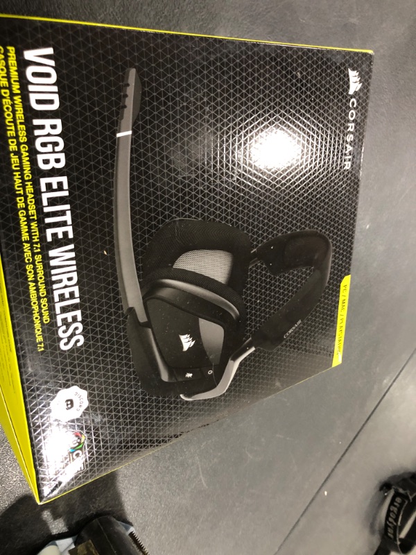 Photo 1 of CORSAIR VOID RGB ELITE Wireless Gaming Headset – 7.1 Surround Sound – Omni-Directional Microphone – Microfiber Mesh Earpads – Up to 40ft Range – iCUE Compatible – PC, Mac, PS5, PS4 – Carbon