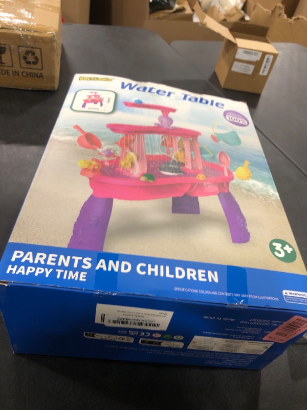 Photo 1 of Water Table for Toddlers 3-5 with Pump Kids Sand and Water Activity Sensory Play Table Outdoor Toys for Kids Ages 4-8 Summer Outside Beach Pool Backyard Toys Age 3 4 5 Year Old Boys Girls Gifts