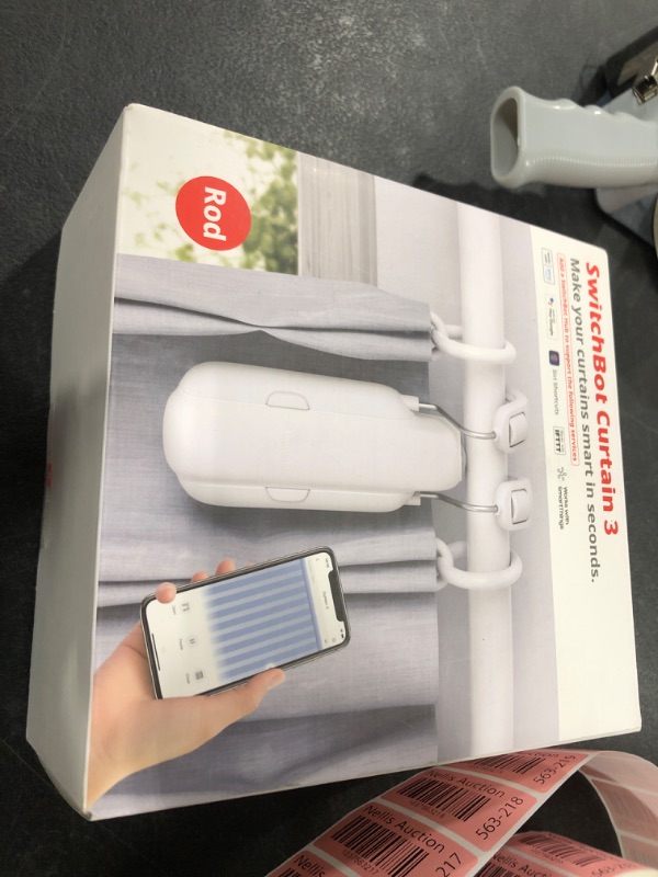 Photo 1 of SwitchBot Automatic Curtain Opener - Bluetooth Remote Control Smart Curtain with App/Timer, Upgraded High-Performance Motor, Add SwitchBot Hub to Work with Alexa, Google Home, HomeKit (Curtain 3, Rod)