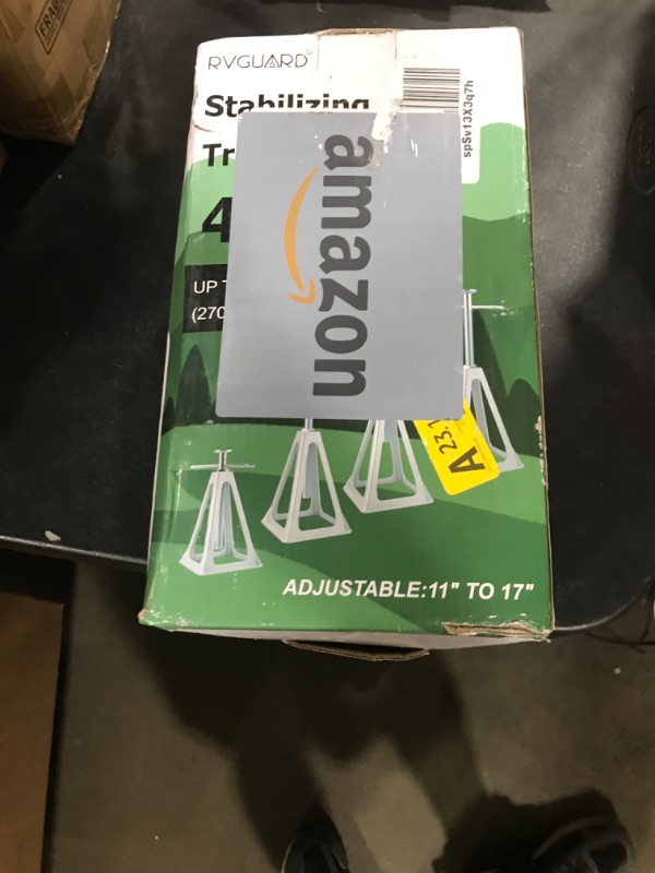 Photo 1 of RVGUARD RV Stack Jacks 4 Pack with Storage Bag, Aluminum Stabilizer Jacks for RV Trailer Camper, Single Support Up to 6000 Lbs, Adjustable from 11" to 17"