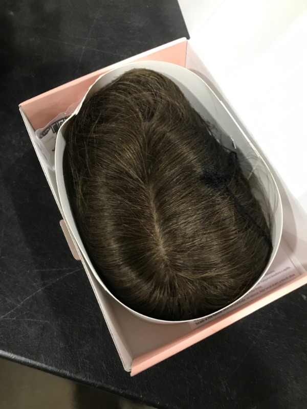Photo 1 of S-noilite Hair Toppers for Women Real Human Hair, Human Hair Toppers,100% Real Hair Toppers,3.5"*4.7" Handmade Nature-mimicking Scalp Lace Base 16” Natural Brown