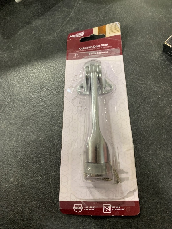 Photo 1 of National Hardware N273-532 V238 Kickdown Door Stop in Satin Chrome
