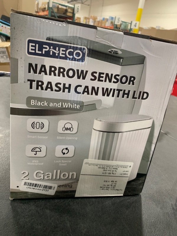 Photo 1 of ELPHECO 2 Gallon Sensor Trash Can - 7.5L Waterproof Motion Sensor Trash Can, Automatic Bathroom Trash Bin, Slim Garbage Can, Bathroom, Office, Bedroom, Midnight Blue