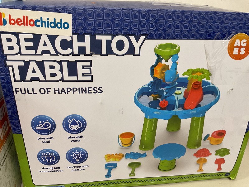 Photo 1 of BELLOCHIDDO Water Table for Toddlers - 3 in 1 Kids Play Water and Sand Activity Sensory Playset with 12 Pcs Accessories - Summer Outdoor Pool Backyard Toys - Gifts for Boys Girls 1.5+ Years Old
