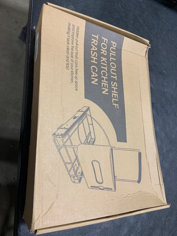 Photo 1 of Pull Out Trash Can Under Cabinet with Garbage Bag Holder?Heavy Duty Under Sink Garbage Can Pull Out Kit-Up to 125 lb?Fit for 7–13 Gallon Cans ?Chrome (Trash Can Not Included)