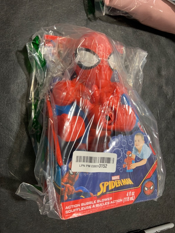 Photo 1 of Little Kids Marvel Spider-Man Action Bubble Blower Machine, Includes Bubble Solution, Multi