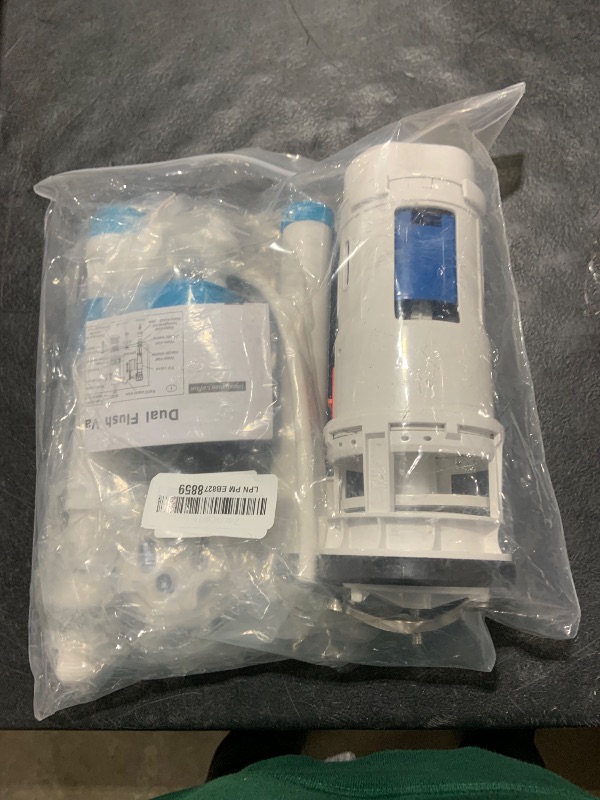 Photo 1 of T Tulead Toilet Dual Flush Valve,Fill Valve,Push Button, One Piece Toilet Repair Kit, Drain Outlet 2.5", for 10"-12" Toilet Tank, Fill Thread Dia G1/2