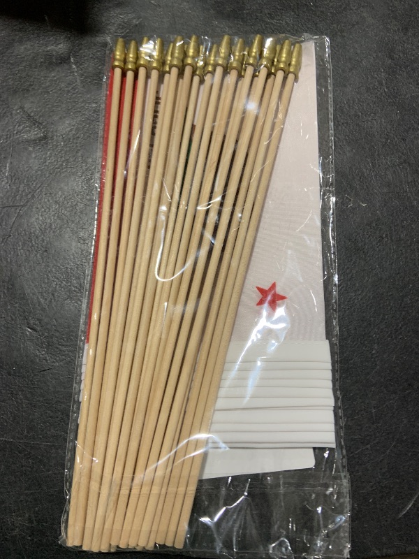 Photo 1 of Pack of 20, Handheld California Flags 5x8 Inch - Small State of California CA Flags on Wood Sticks with Spear Top, Mini Californian Flag for Elections, Patriotic Decor, Independence Day Celebrations