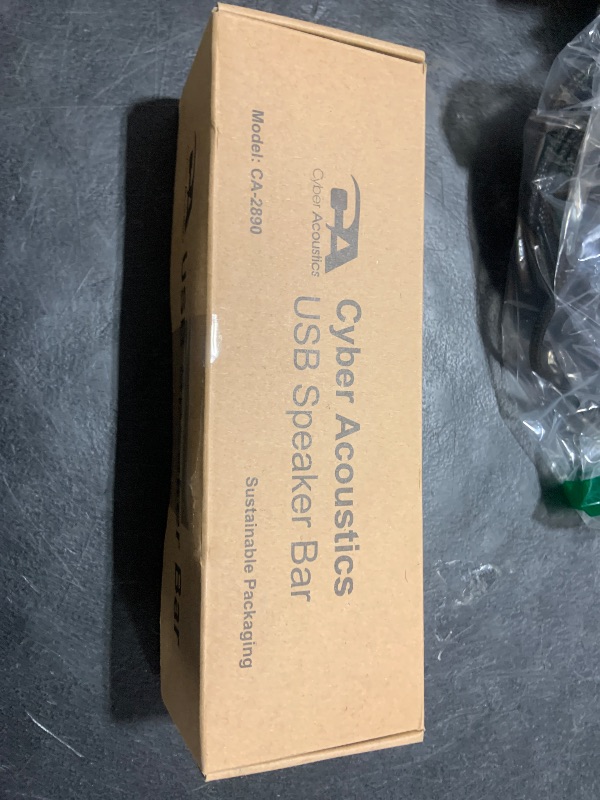 Photo 1 of Cyber Acoustics USB Speaker Bar (CA-2890) – Stereo USB Powered Speaker, Easily Clamps to Monitor, Convenient Controls