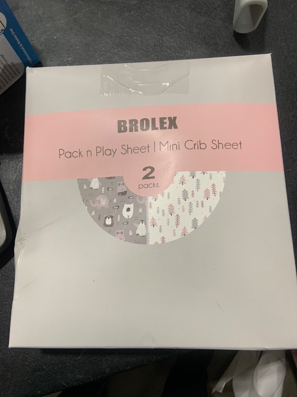 Photo 1 of BROLEX 2 Pack Mini Crib Sheets, Stretchy Portable Fitted Playard Sheet Set, Convertible Playard Mattress Cover, Ultra Soft Breathable Material, Jungle Animals