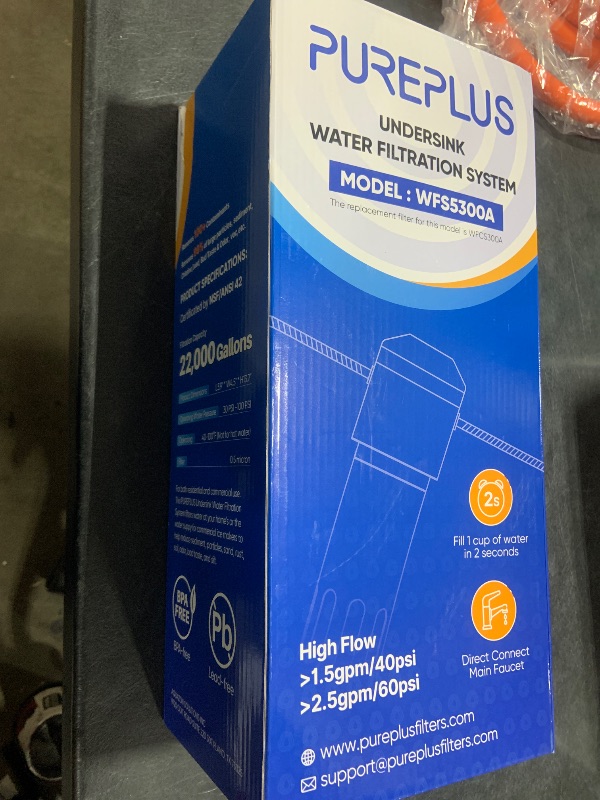 Photo 1 of PUREPLUS Under Sink Water Filter, 22000 Gallons, 99.99% Chlorine Reduction, NSF/ANSI 42 Certified,Removes Heavy Metals,Chlorine, Direct Connect Under Counter Water Filtration System