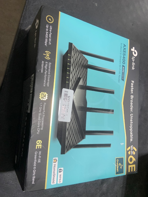 Photo 1 of TP-Link AXE5400 Tri-Band WiFi 6E Router (Archer AXE75)- Gigabit Wireless Internet Router, ax Router for Gaming, VPN Router, OneMesh, WPA3, Black
