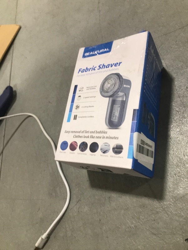 Photo 1 of BEAUTURAL Fabric Shaver and Lint Remover, Sweater Defuzzer with 2-Speeds, 2 Replaceable Stainless Steel Blades, Battery Operated, Remove Clothes Fuzz, Lint Balls, Pills, Bobbles Gray