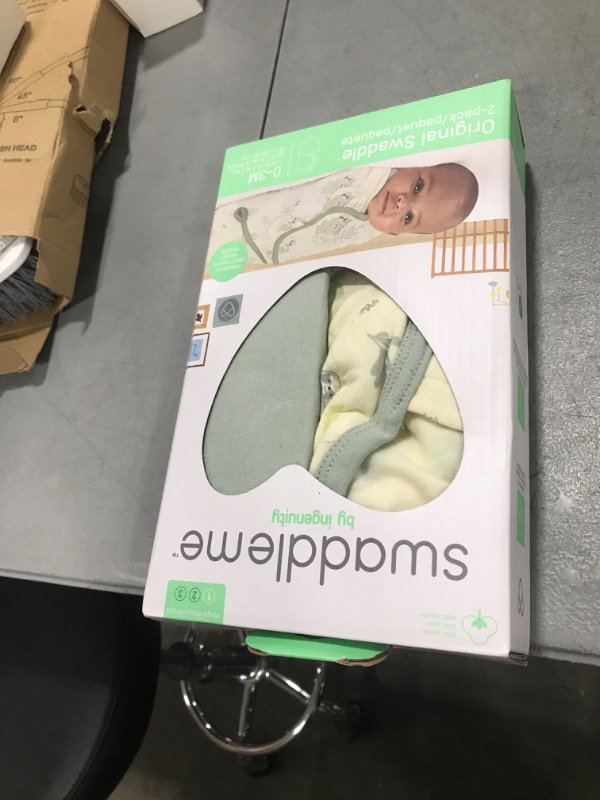 Photo 1 of Ingenuity SwaddleMe Original Swaddle, 100% Cotton, Improves Sleep & Calms Startle Reflex, 0-3 Months, 1.0 TOG, 2-Pack, Baby Swaddle Blanket - Peekaboo Sloth