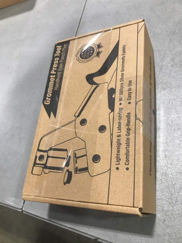 Photo 1 of KING PIECES LACUISINE Grommet Tool Kit Handheld Hole Punch Pliers Portable Grommet Hand Press Machine Manual Puncher w/ 500pcs Silver Grommets of 3/8 Inch (10mm)