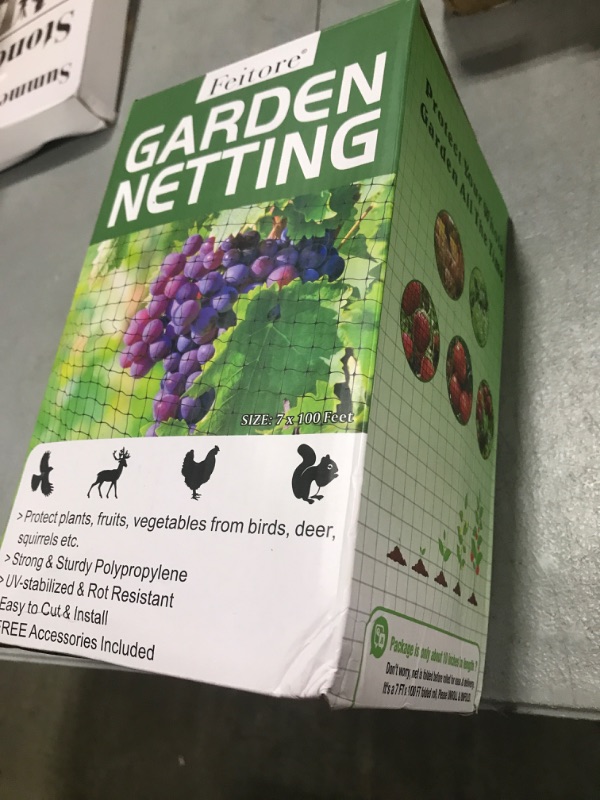Photo 1 of Feitore Deer Fence Netting, 7 x 100 Feet Anti Bird Deer Protection Net Reusable Protective Garden Netting for Plants Fruit Trees Vegetables Against Birds and Other Animals