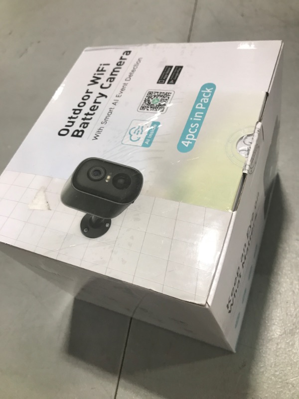 Photo 1 of 2K Security Cameras Wireless Outdoor, 4 Pack Battery Powered WiFi Cameras for Home Security with AI Motion Detection, Spotlight Color Night Vision, 2-Way Talk, Siren Alarm, IP65, Cloud/SD Storage