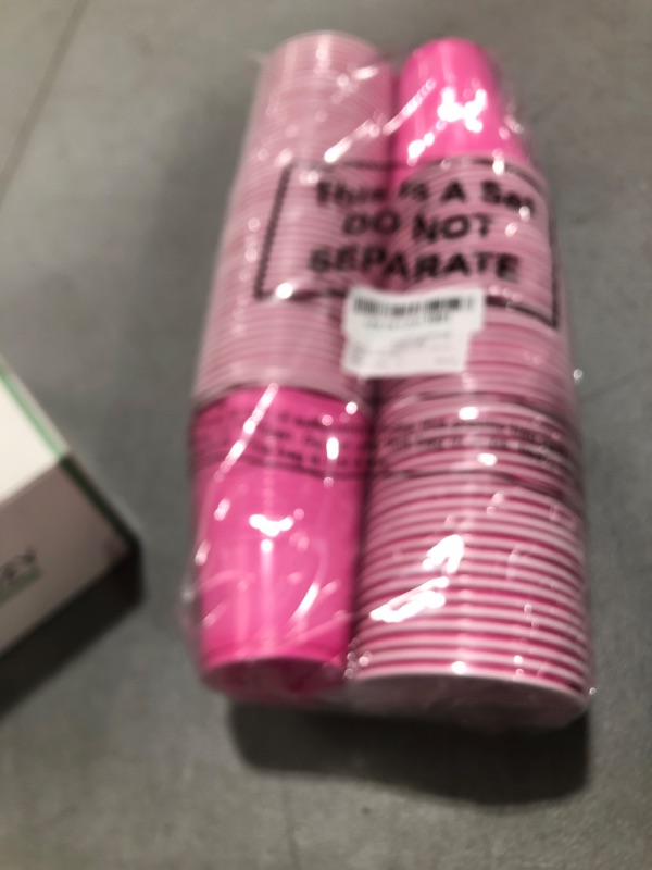Photo 1 of Zubebe 100 Pack 18oz Pink Graduation Cups, Disposable Plastic Cups Large Drinking for Wedding, Graduation Party, Beer Taste Serving, Snacks Samples and Tastings