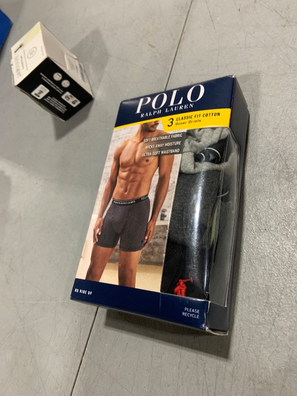 Photo 1 of POLO RALPH LAUREN Classic Fit w/Wicking 3-Pack Boxer Briefs Andover Heather/Madison Heather/Black LG